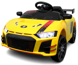 Cabrio A1 Żółty, autko na akumulator, funkcja bujania, PILOT