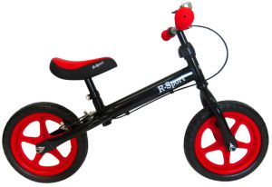 Rowerek biegowy czerwono-czarny R4 R-Sport  Koła EVA 12\'\'