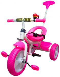 Rowerek Trójkołowy T5 różowy Koła EVA Pchacz